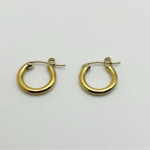 Gold Hoop Earrings Nickel Free, Classic Plain Earrings, Lightweight Stackable